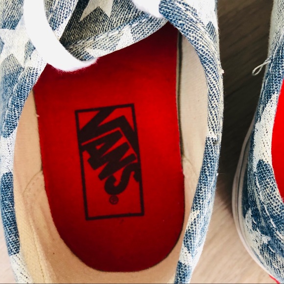 Vans Acid Denim Washed Stars Blue USA Shoes RARE - Picture 10 of 13